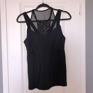 BLACK LULU LEMON STRAPPY SLEEVELESS ATHLETIC TOP